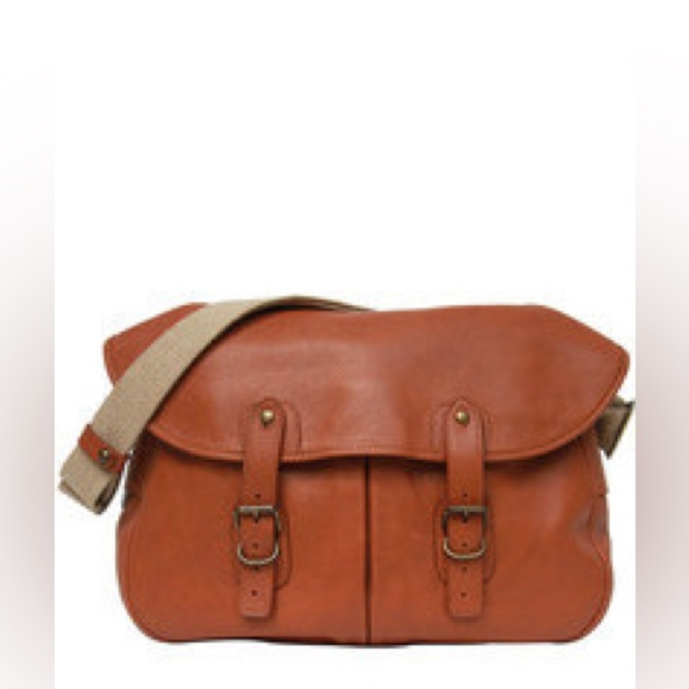 Tobacco Leather crossbody Satchel Bag by Upla